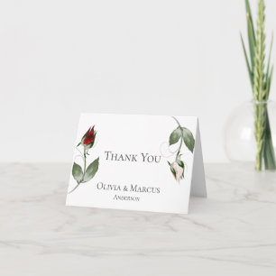 Hochzeit Danke   Aquarell Rose Bud