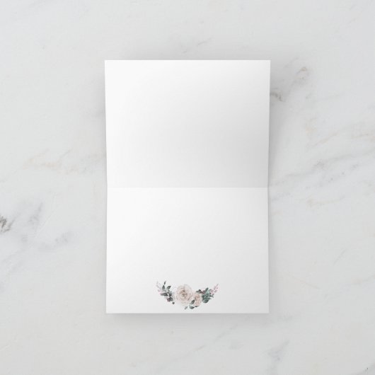 Hochzeit Danke | Aquarell Rose Rosa (Innenseite)