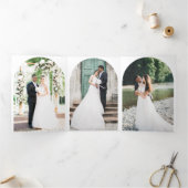 Hochzeit Danke, Arch Shaped Foto Dreifach Gefaltete Karte (Innenseite)