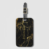 Hochzeit Danke | Black Gold Marmor Script Gepäckanhänger (Vorderseite Vertikal)