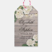 Hochzeit Danke Blume String Lights Rustikales Holz Geschenkanhänger (Vorderseite)