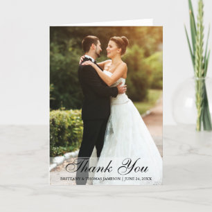 Hochzeit Danke Braut & Bräutigam Foto-Klappkarte