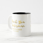 Hochzeit Danke Bridesman Geschenk Zweifarbige Tasse (Vorderseite Links)
