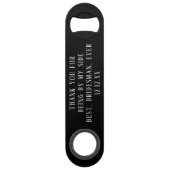 Hochzeit Danke Bridesman Tuxedo Flasche Opener Speed Flaschenöffner (Rückseite)