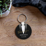 Hochzeit Danke Bridesman Tuxedo Schlüsselanhänger<br><div class="desc">Vielen Dank an Ihren Bridesman mit diesem sonderbaren Hochzeitstux-Schlüsselanhänger. Geeignet für alle Mitglieder des Brautparty! Fügen Sie einfach Ihre Daten hinzu!</div>