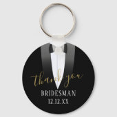 Hochzeit Danke Bridesman Tuxedo Schlüsselanhänger (Vorderseite)