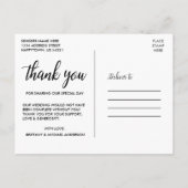 Hochzeit Danke, Bridge and Groom Foto B Postkarte (Rückseite)