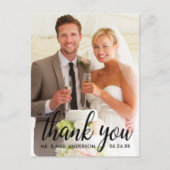 Hochzeit Danke, Bridge and Groom Foto B Postkarte (Vorderseite)