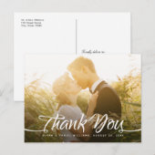 Hochzeit Danke, Calligraphy Script Custom Foto Postkarte (Vorne/Hinten)