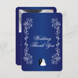 Hochzeit Danke, Card Royal Blue Bride Groom Dankeskarte