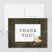 Hochzeit Danke, Chalkboard Gold Silver Stars Postkarte (Vorne/Hinten)