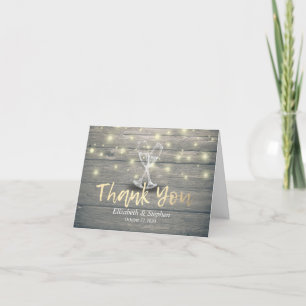 Hochzeit Danke Champagne Glasses Wood Lights