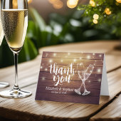 Hochzeit Danke Champagne Glasses Wood Lights