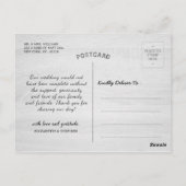 Hochzeit Danke Champagne Glasses Wood Lights Postkarte (Rückseite)