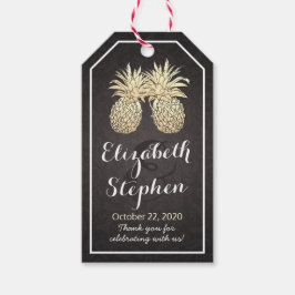 Hochzeit Danke Chic Black Gold Ananas Couple Geschenkanhänger
