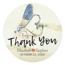 Hochzeit Danke Chic Dragonfly Paating Liebe Herz
