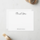 Hochzeit Danke Chic Modern White Flat Note Card Mitteilungskarte (Vorderseite/Rückseite Beispiel)