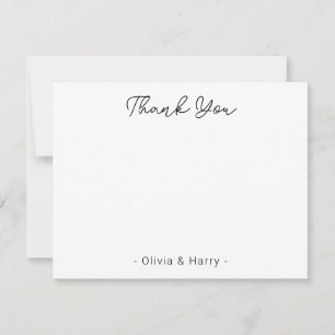 Hochzeit Danke Chic Modern White Flat Note Card Mitteilungskarte
