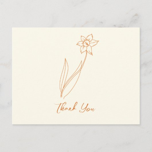Hochzeit Danke, Daffodil Postkarte (Vorderseite)
