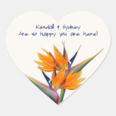 Hochzeit Danke, dass du den Vogel des Paradieses g Herz-Aufkleber (Vorderseite)