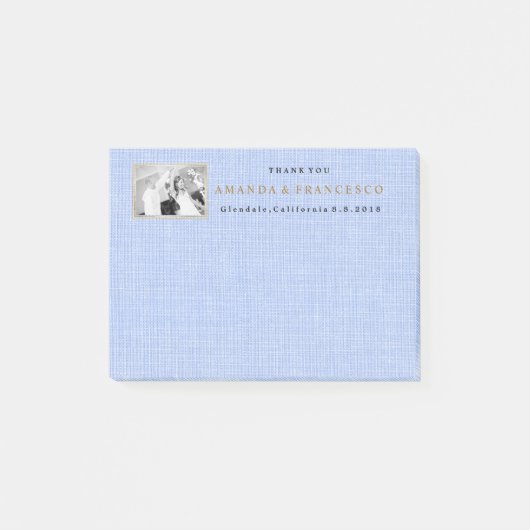 Hochzeit Danke, dass du ein Geschenk für Burlap Gr Post-it Klebezettel (Vorderseite)