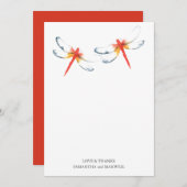 Hochzeit Danke, dass ihr eine rote Libelle habt Einladung (Vorne/Hinten)