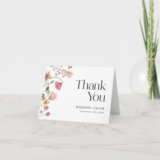 Hochzeit Danke, dass ihr Flora-Karte habt Dankeskarte (Vorderseite)
