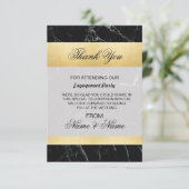 Hochzeit Danke, dass ihr Karte Black Marble Gold A (Stehend Vorderseite)