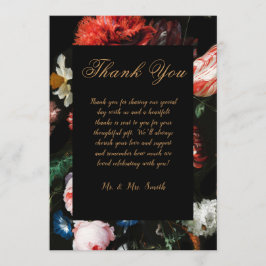 Hochzeit Danke, dass ihr Karte Red Black Floral