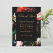 Hochzeit Danke, dass ihr Karte Red Black Floral (Stehend Vorderseite)