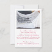 Hochzeit Danke, dass ihr Karte rosa Herz und Schme (Rückseite)