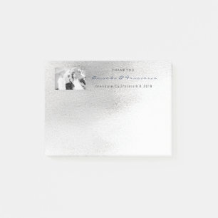 Hochzeit Danke, dass Sie Gray Silver White Ombre Post-it Klebezettel