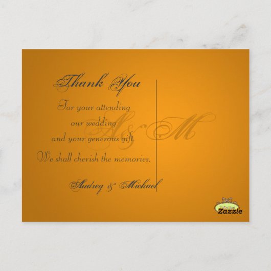 Hochzeit Danke, dass Sie Postkarten einfügen Ihre (Rückseite)
