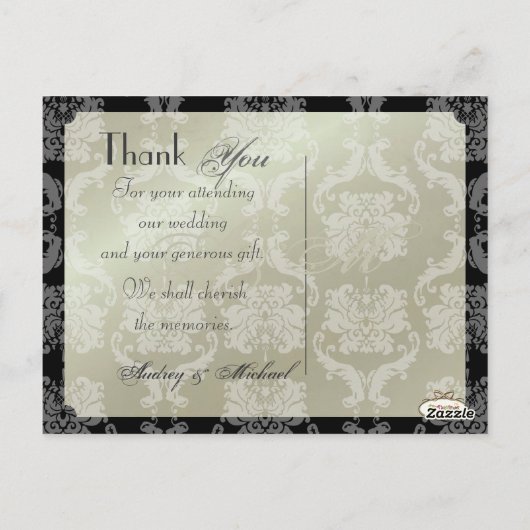 Hochzeit Danke, dass Sie Postkarten einfügen Ihre (Rückseite)