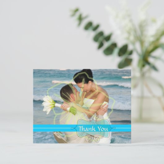 Hochzeit Danke, dass Sie Postkarten einfügen Ihre (Stehend Vorderseite)