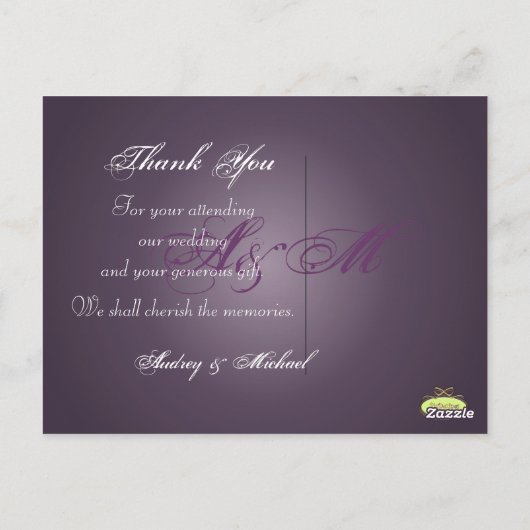 Hochzeit Danke, dass Sie Postkarten einfügen Ihre  (Rückseite)