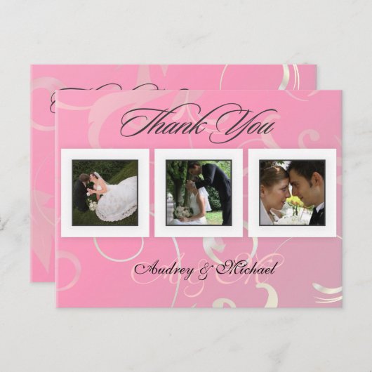 Hochzeit Danke, dass Sie Postkarten einfügen Ihre (Vorne/Hinten)