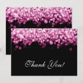 Hochzeit danke, dass Sie rosa Lichter bemerken Dankeskarte (Vorne/Hinten)