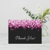 Hochzeit danke, dass Sie rosa Lichter bemerken Dankeskarte (Stehend Vorderseite)