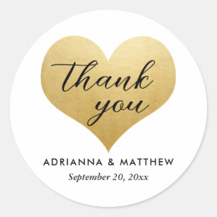 Hochzeit Danke, dass Sie Script-Imitats Gold Foil  Runder Aufkleber