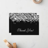 Hochzeit danke, dass Sie Silberlampen bemerken Mitteilungskarte (Vorderseite/Rückseite Beispiel)