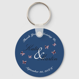 Hochzeit danke dir, dass du Pink Butterflies hälts Schlüsselanhänger