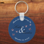 Hochzeit danke dir, dass du Pink Butterflies hälts Schlüsselanhänger (Vorderseite)