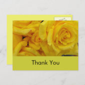 Hochzeit danke dir gelbe Rosenblüte Blume Postkarte (Vorne/Hinten)