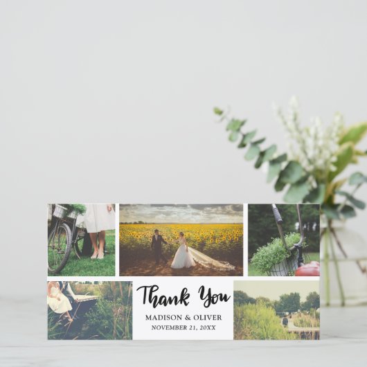 Hochzeit danke dir Skript fünf FotoCollage (Stehend Vorderseite)