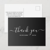 Hochzeit Danke | Elegante Script Postcard Postkarte (Vorne/Hinten)