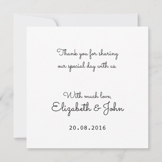 Hochzeit Danke Foto (Rückseite)