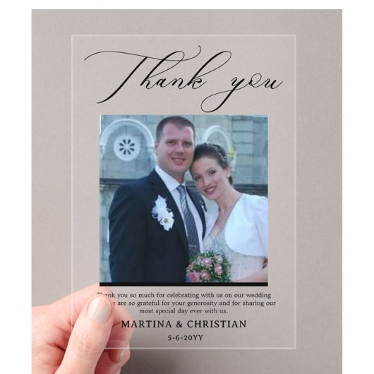 Hochzeit Danke Foto Acryleinladungen