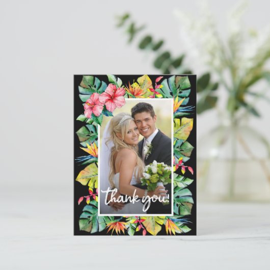Hochzeit Danke | Foto an der Tropengrenze Postkarte (Stehend Vorderseite)