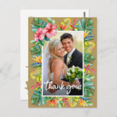 Hochzeit Danke | Foto an der Tropengrenze Postkarte (Vorne/Hinten)